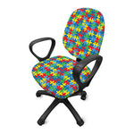 Autism Awareness Jigsaw Print Office Chair Cover