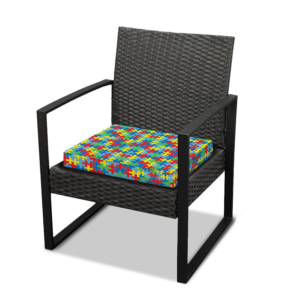 Autism Awareness Jigsaw Print Outdoor Seat Cushion Cover