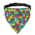 Autism Awareness Jigsaw Print Over The Collar Dog Bandana