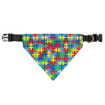 Autism Awareness Jigsaw Print Over The Collar Dog Bandana