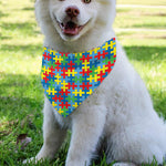 Autism Awareness Jigsaw Print Over The Collar Dog Bandana