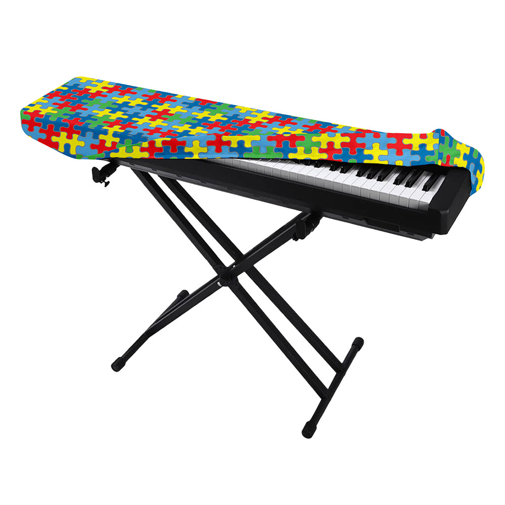 Autism Awareness Jigsaw Print Piano Keyboard Cover