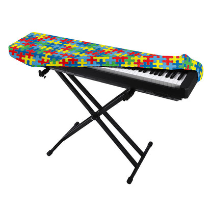 Autism Awareness Jigsaw Print Piano Keyboard Cover