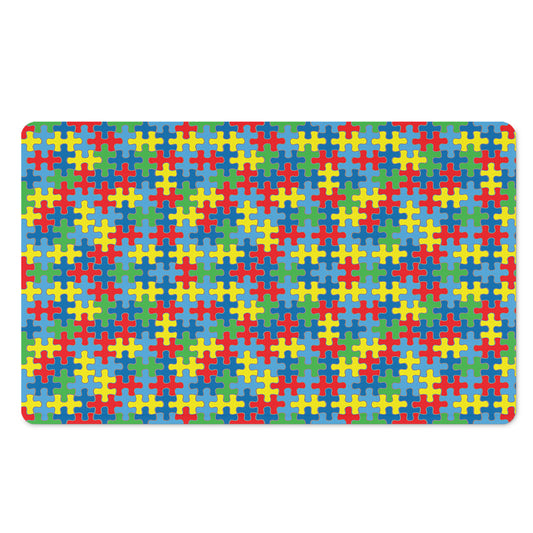 Autism Awareness Jigsaw Print Polyester Doormat