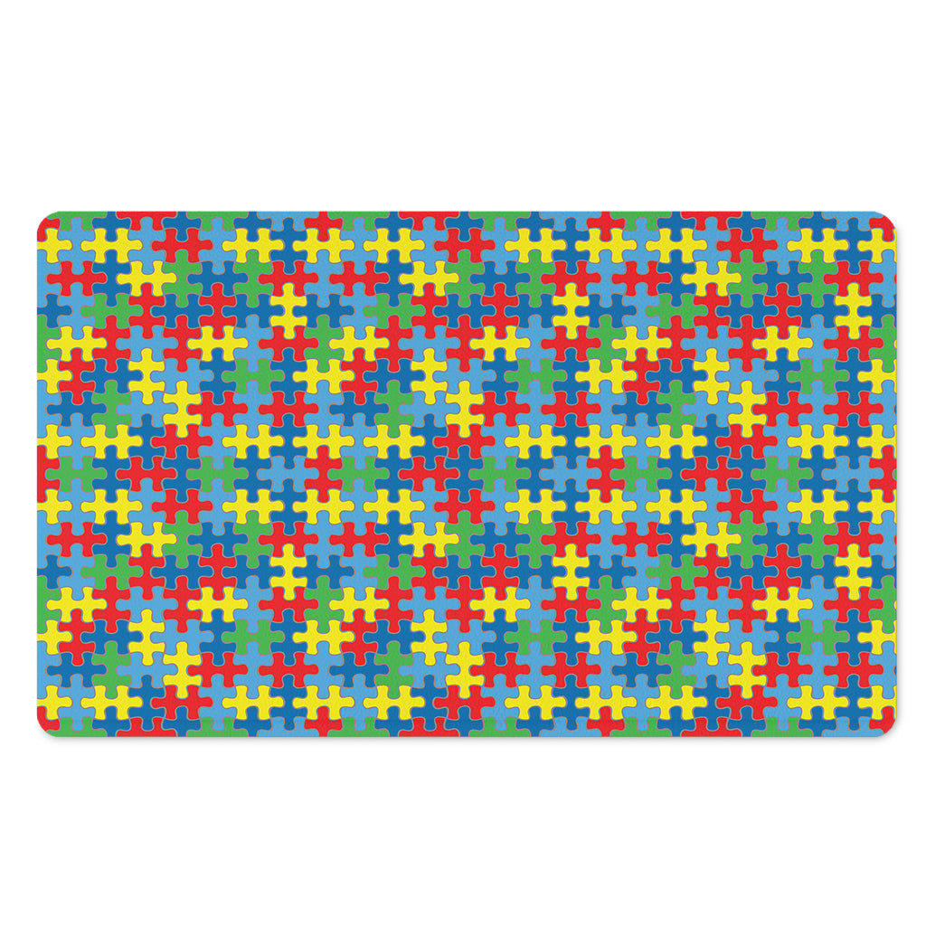 Autism Awareness Jigsaw Print Polyester Doormat