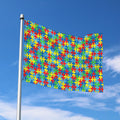 Autism Awareness Jigsaw Print Polyester Flag