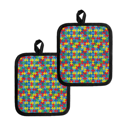 Autism Awareness Jigsaw Print Pot Holders