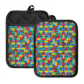 Autism Awareness Jigsaw Print Pot Holders With Pocket