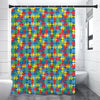 Autism Awareness Jigsaw Print Premium Shower Curtain