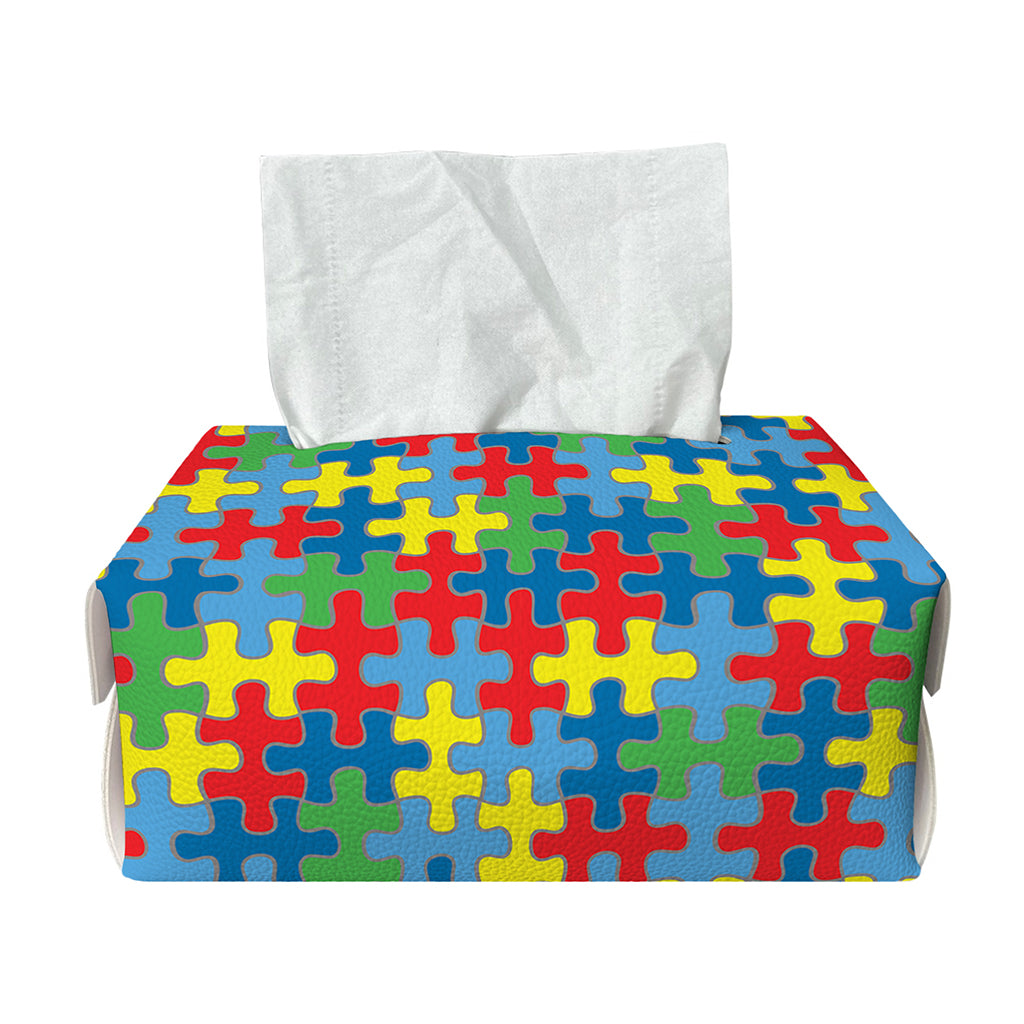 Autism Awareness Jigsaw Print Rectangle Tissue Box Cover
