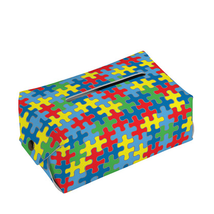 Autism Awareness Jigsaw Print Rectangle Tissue Box Cover