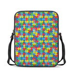 Autism Awareness Jigsaw Print Rectangular Crossbody Bag