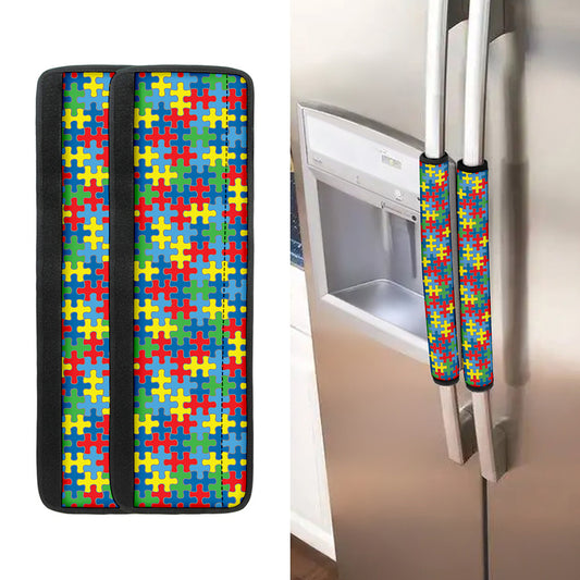 Autism Awareness Jigsaw Print Refrigerator Handle Covers