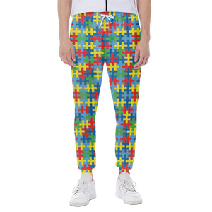 Autism Awareness Jigsaw Print Scuba Joggers