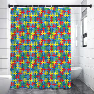 Autism Awareness Jigsaw Print Shower Curtain