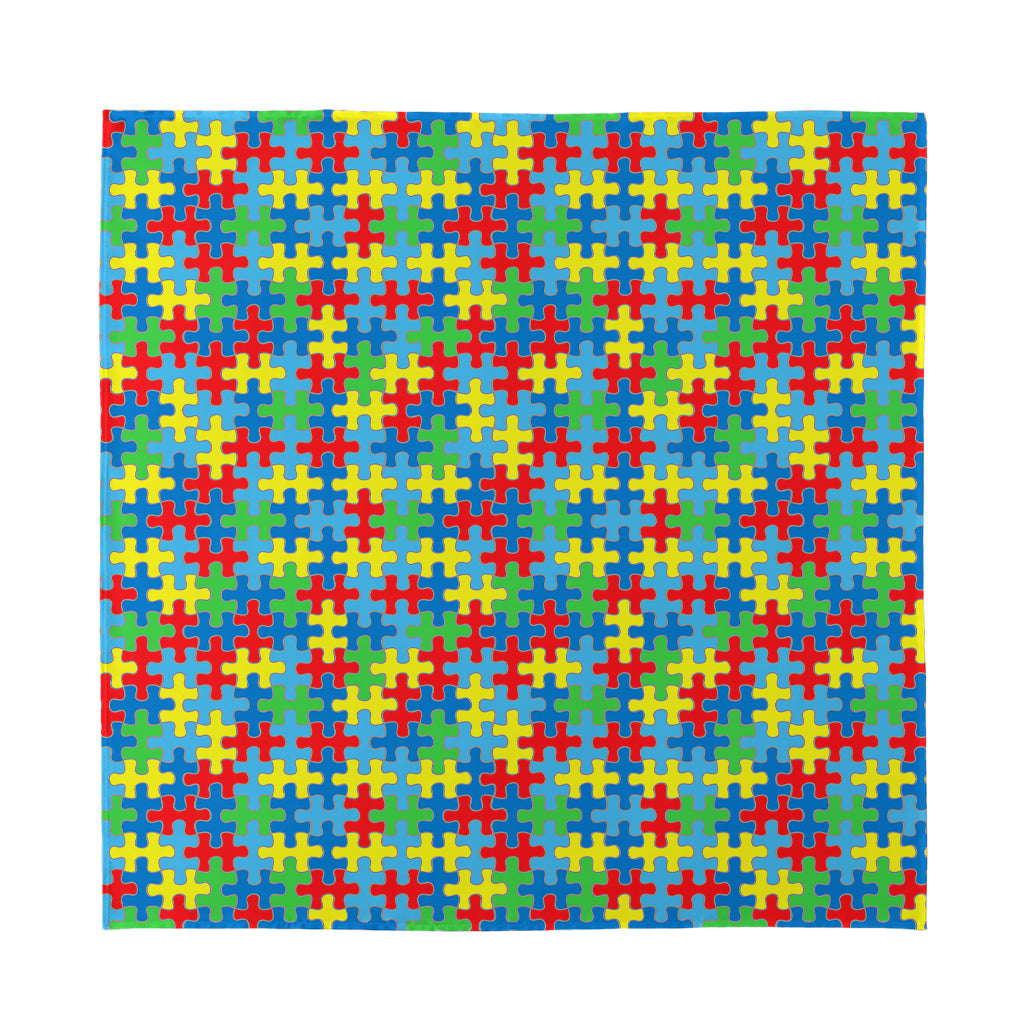 Autism Awareness Jigsaw Print Silk Bandana