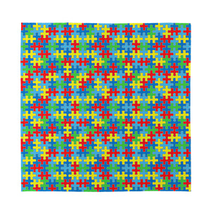 Autism Awareness Jigsaw Print Silk Bandana