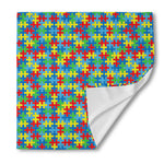 Autism Awareness Jigsaw Print Silk Bandana