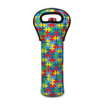 Autism Awareness Jigsaw Print Single Neoprene Wine Tote