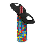 Autism Awareness Jigsaw Print Single Neoprene Wine Tote