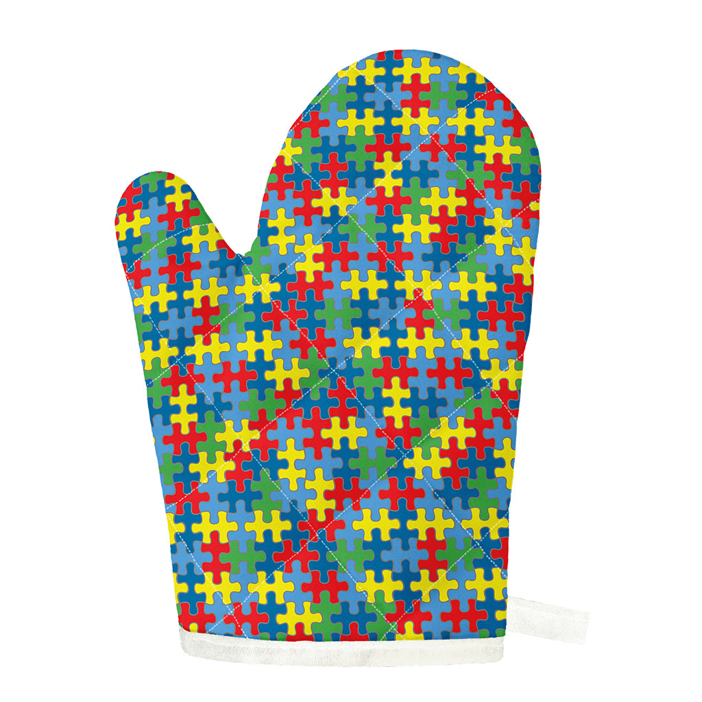 Autism Awareness Jigsaw Print Single Oven Mitt