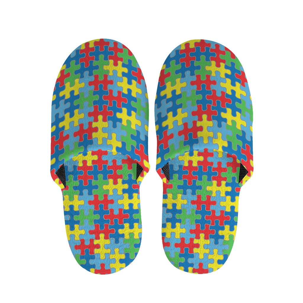 Autism Awareness Jigsaw Print Slippers