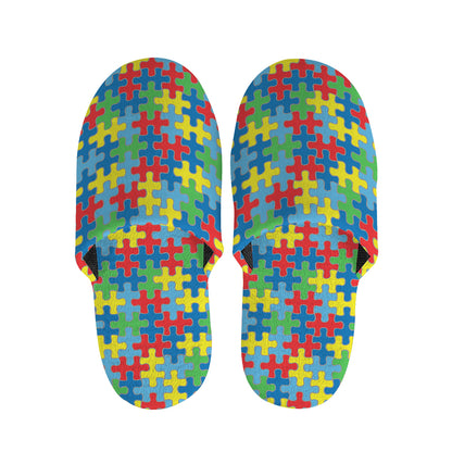 Autism Awareness Jigsaw Print Slippers