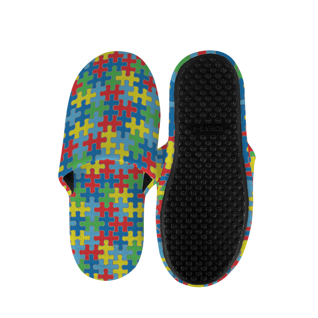 Autism Awareness Jigsaw Print Slippers