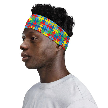 Autism Awareness Jigsaw Print Sports Headband