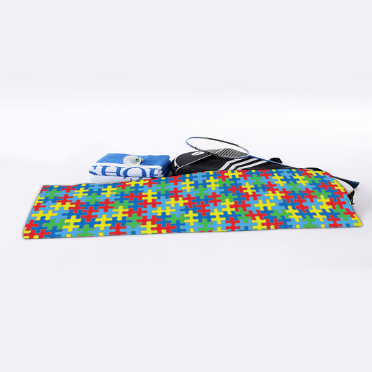 Autism Awareness Jigsaw Print Sports Towel
