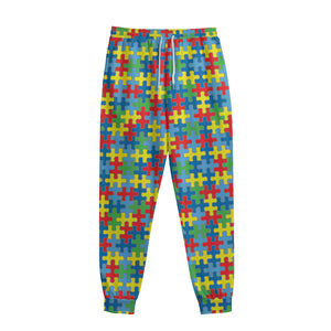 Autism Awareness Jigsaw Print Sweatpants