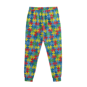 Autism Awareness Jigsaw Print Sweatpants