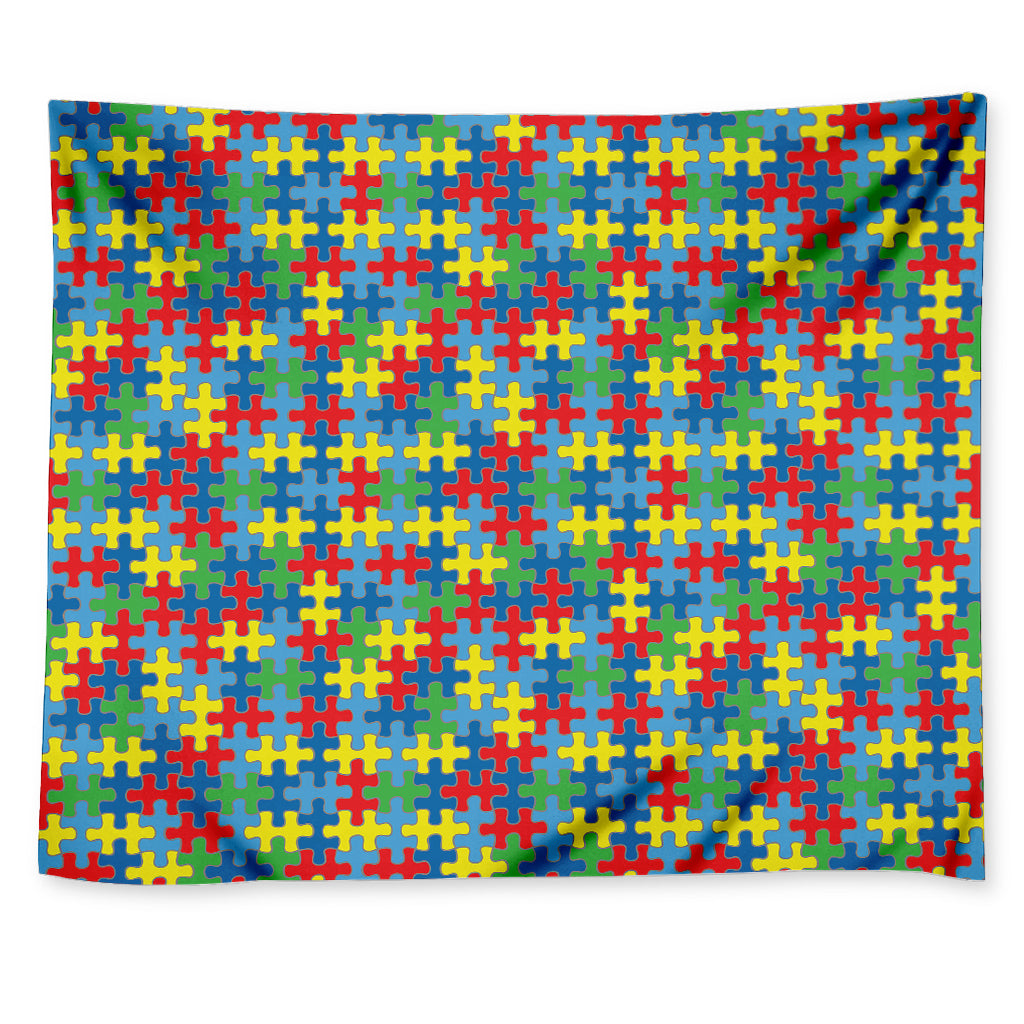 Autism Awareness Jigsaw Print Tapestry
