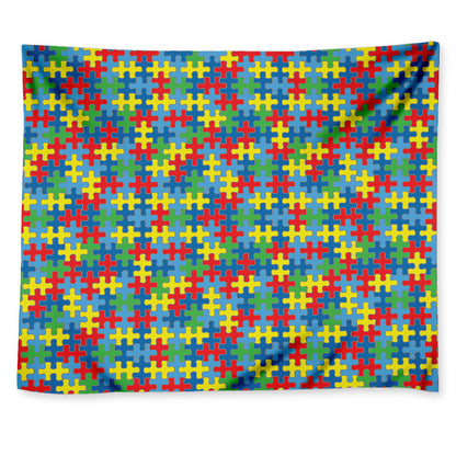 Autism Awareness Jigsaw Print Tapestry