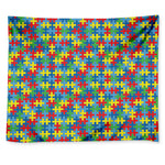 Autism Awareness Jigsaw Print Tapestry