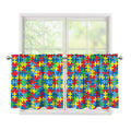 Autism Awareness Jigsaw Print Tier Curtains