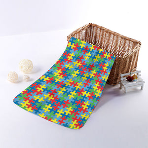 Autism Awareness Jigsaw Print Towel