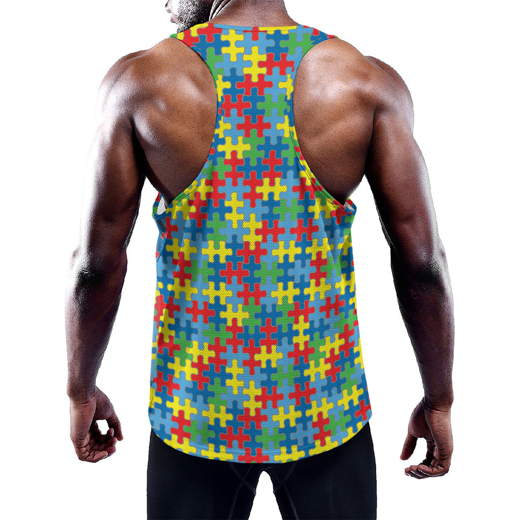Autism Awareness Jigsaw Print Training Tank Top