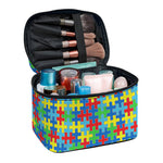 Autism Awareness Jigsaw Print Travel Makeup Bag
