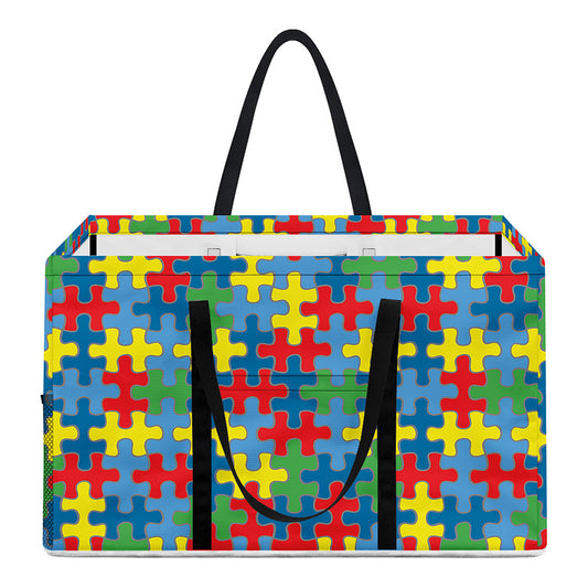 Autism Awareness Jigsaw Print Utility Tote Bag