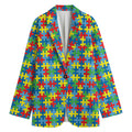 Autism Awareness Jigsaw Print Women's Blazer