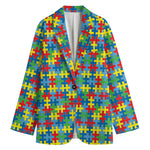 Autism Awareness Jigsaw Print Women's Blazer