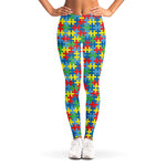 Autism Awareness Jigsaw Print Women's Leggings