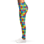 Autism Awareness Jigsaw Print Women's Leggings