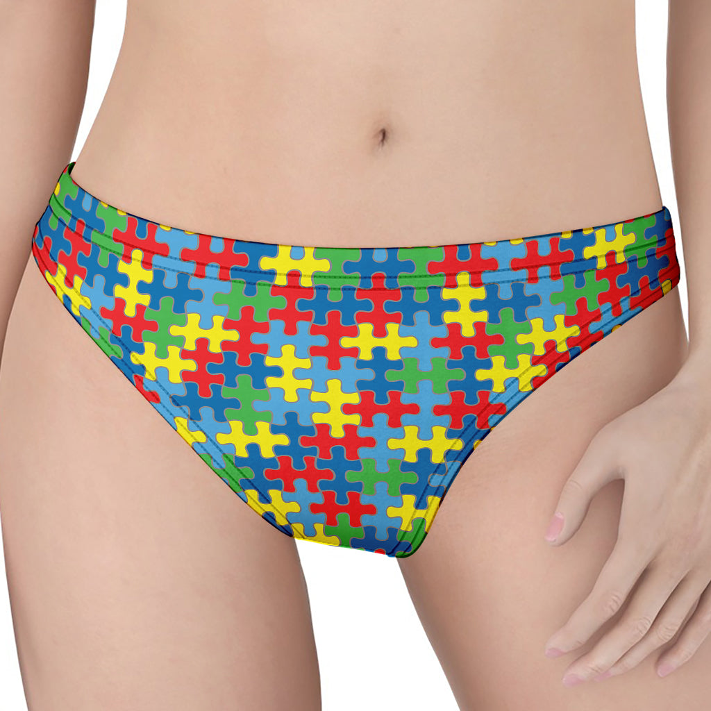 Autism Awareness Jigsaw Print Women's Thong