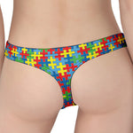 Autism Awareness Jigsaw Print Women's Thong