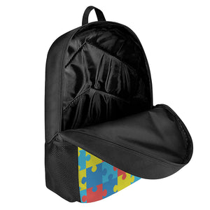 Autism Awareness Pattern Print 17 Inch Backpack