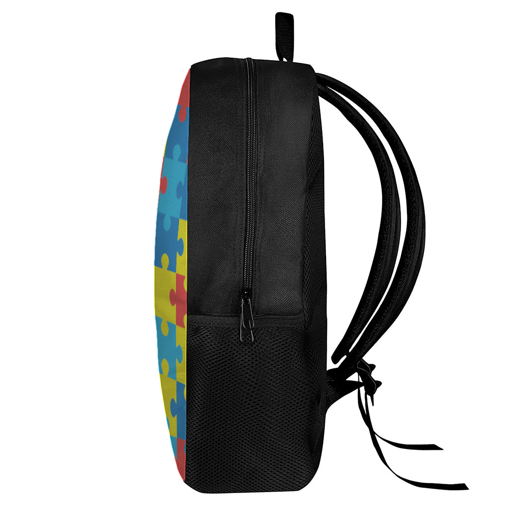 Autism Awareness Pattern Print 17 Inch Backpack