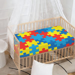 Autism Awareness Pattern Print Baby Crib Sheet