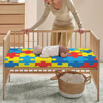 Autism Awareness Pattern Print Baby Crib Sheet